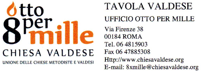 Il nostro grazie alla Tavola Valdese