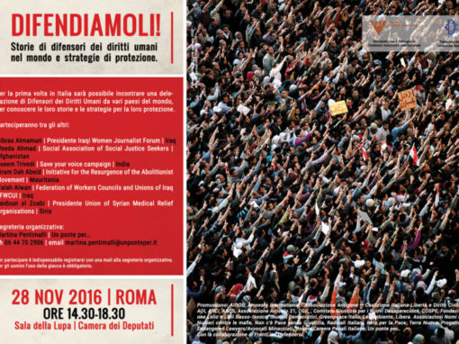 Campagna nazionale per la protezione dei difensori e delle difensore dei diritti umani